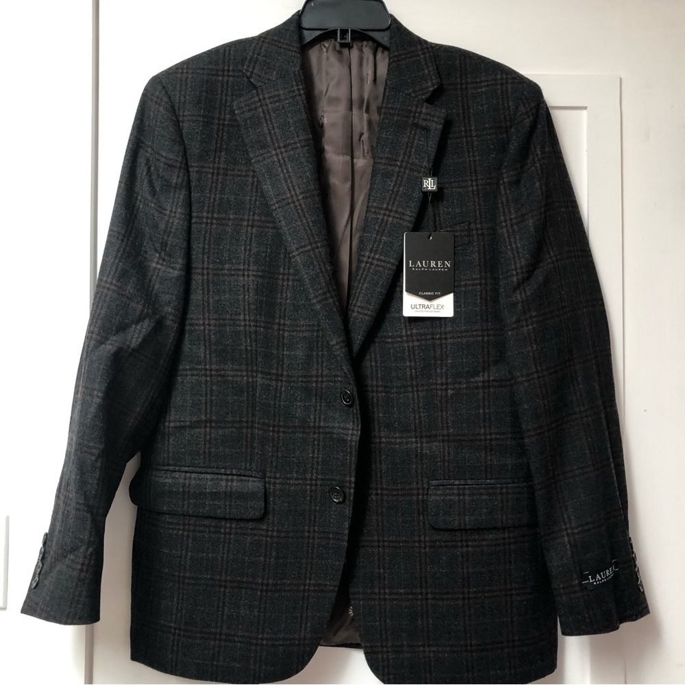 NWT Lauren Ralph Lauren Men's Classic-Fit Ultraflex wool blend Sport Coat 40R